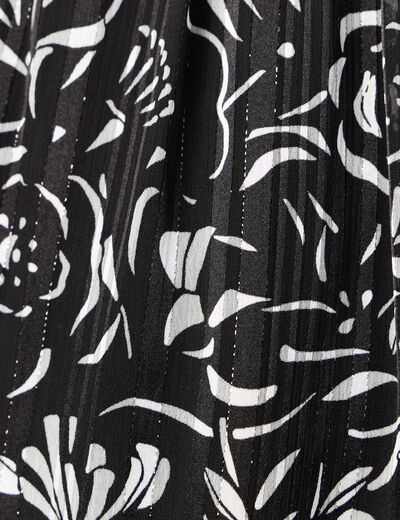 Robe évasée manches longues noir femme