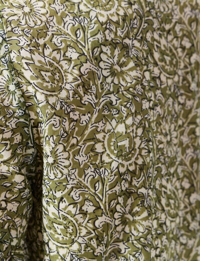 Chemise manches courtes vert kaki femme