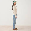 Pull manches longues col bateau creme femme