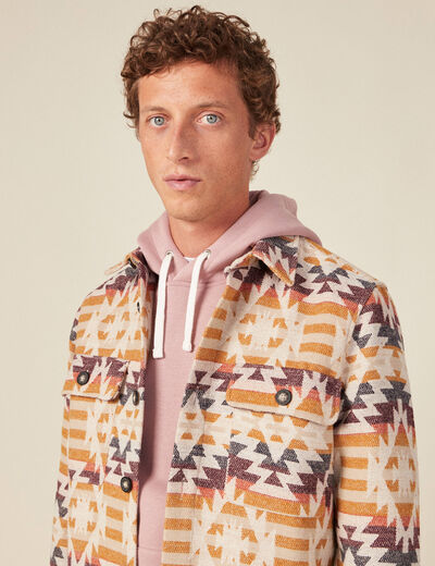 Surchemise manches longues beige homme