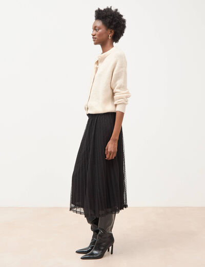 Jupe avec doublure noir femme