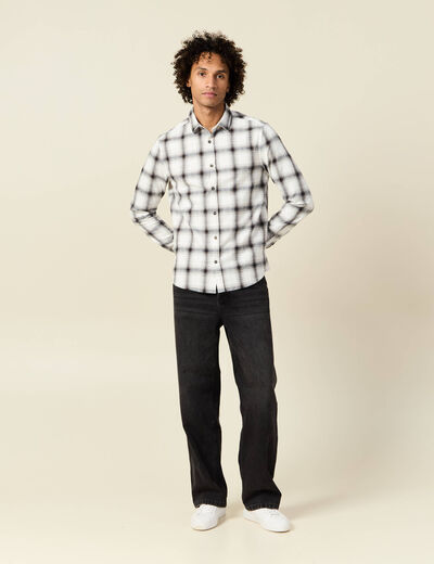 Chemise manches longues bleu marine homme