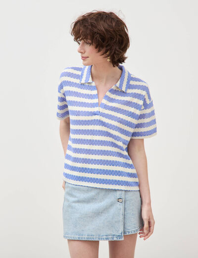 T-shirt manches courtes bleu ciel femme