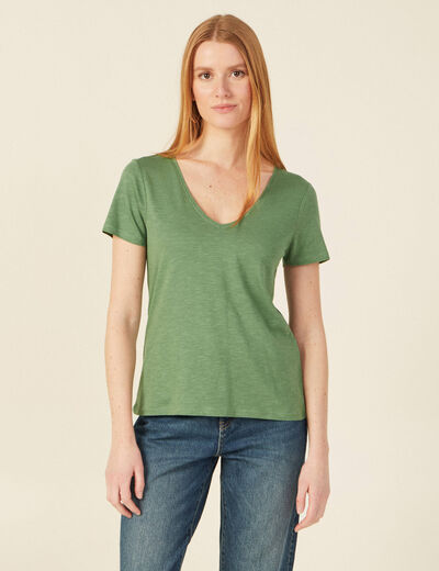T-shirt manches courtes vert femme