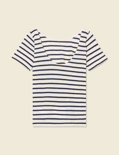 T-shirt manches courtes ecru femme