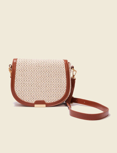 Sac besace arrondi marron femme