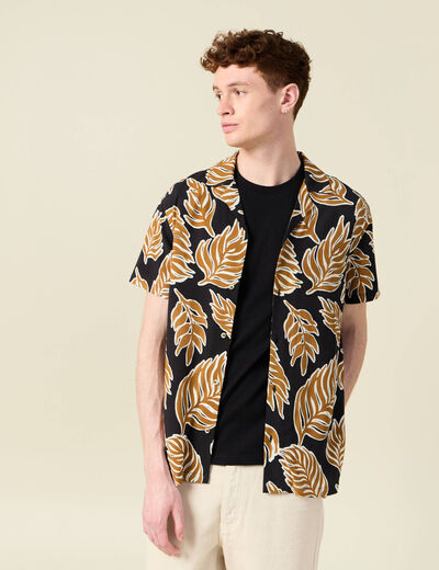 Chemise manches courtes noir homme