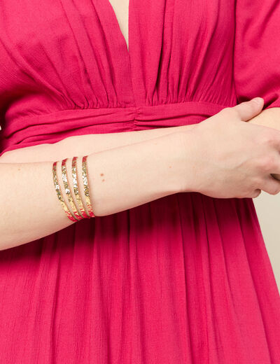 Bracelet jonc martelé couleur or femme
