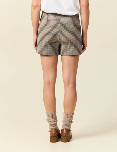 Jupe-short fluide avec doublure noir femme