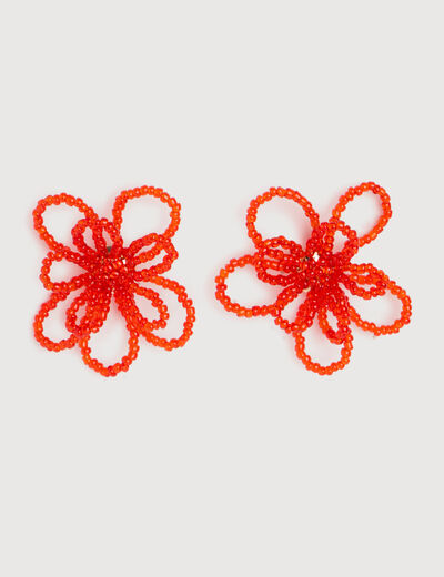 Boucles d'oreilles orange fonc&eacute; femme