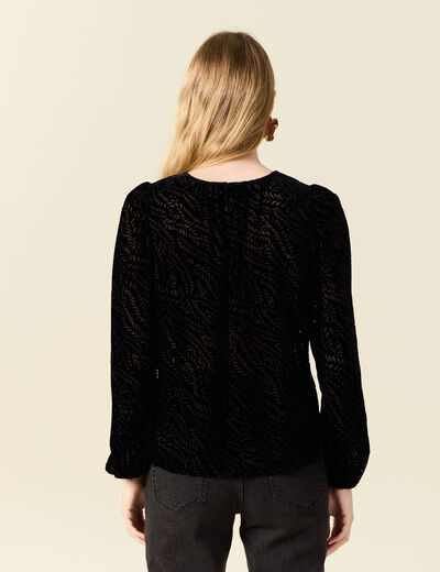 Chemise manches longues noir femme