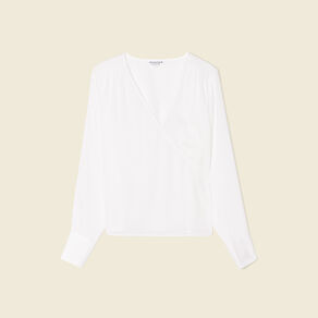 Blouse satin éco-responsable ecru femme