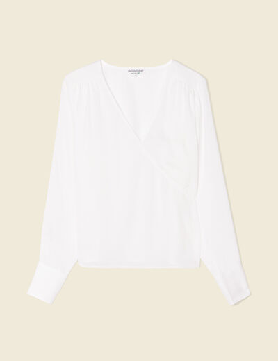 Blouse satin éco-responsable ecru femme