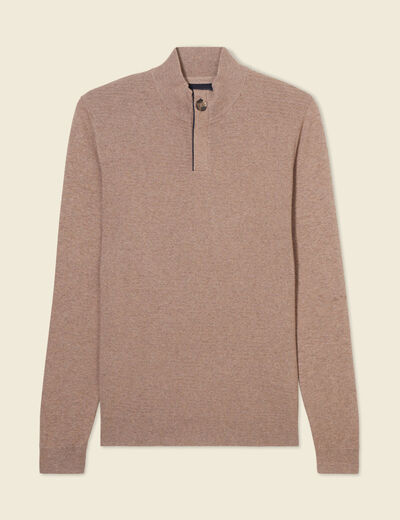 Pull manches longues beige homme