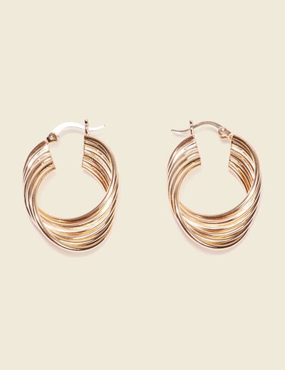 Boucles d'oreilles créoles couleur or femme
