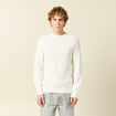 Pull col rond manches longues en coton ecru homme