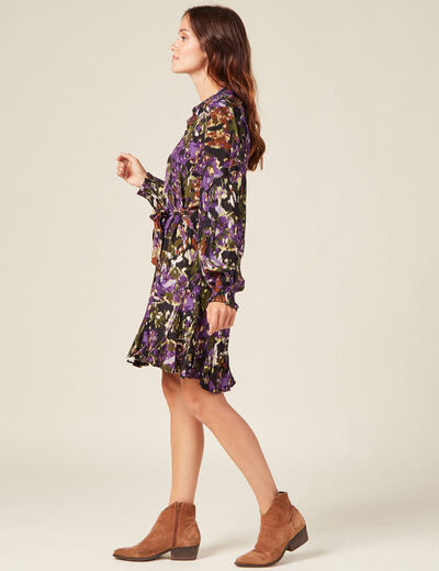 Robe patineuse ceinturée noir femme