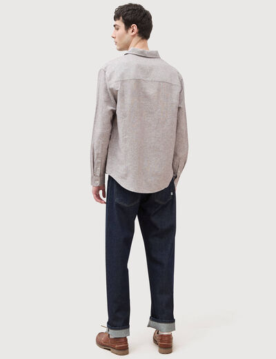 Col vareuse boyfriend manches longues marron fonc&eacute; homme