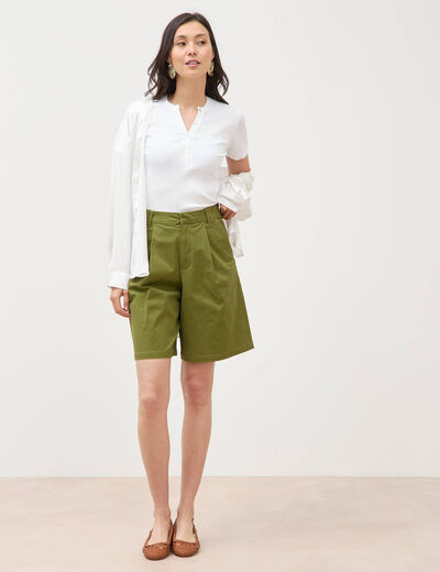 T-shirt ajust&eacute; manches courtes blanc femme