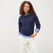 Pull manches longues bleu marine femme