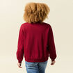 Sweat col rond manches longues rouge femme