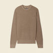 Pull manches longues col rond taupe homme