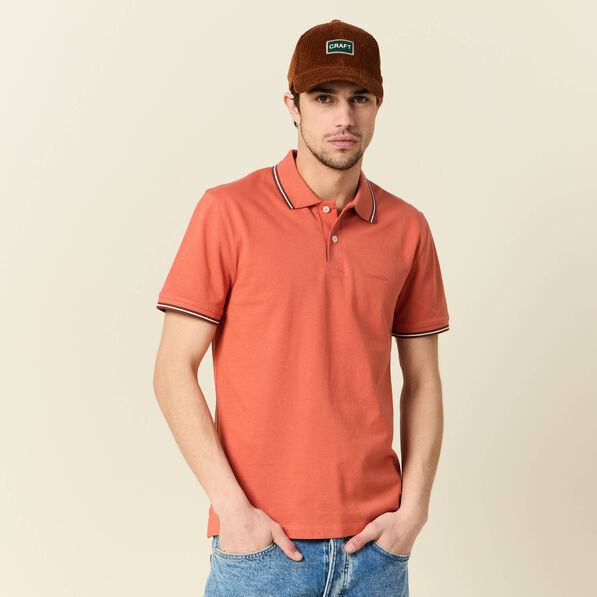 Polo éco-responsable rose homme