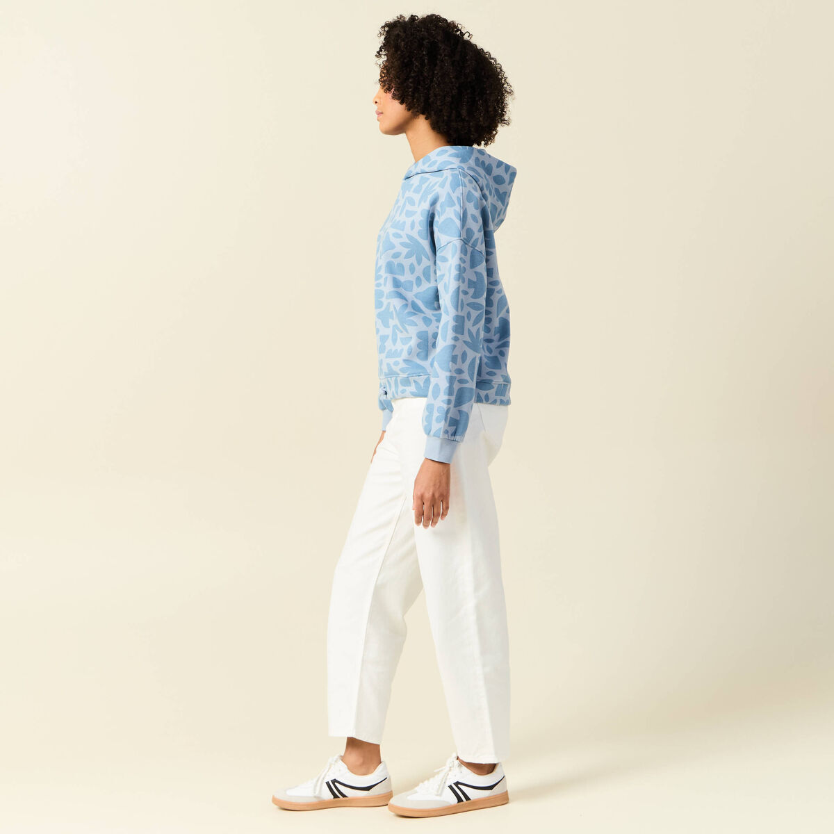 Sweat à capuche bleu ciel femme