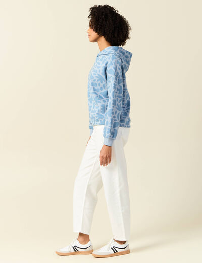 Sweat à capuche bleu ciel femme