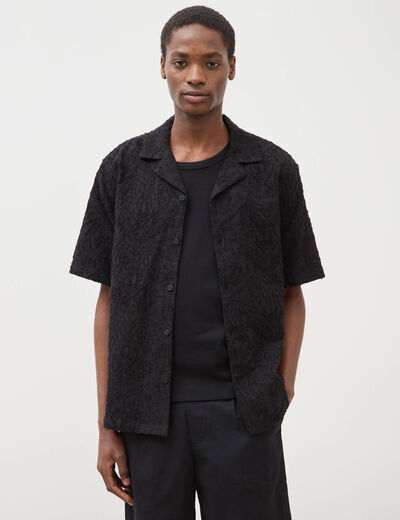Chemise boyfriend en coton noir homme