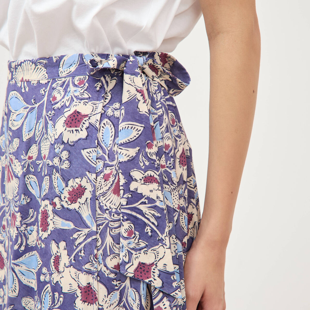 Jupe fluide bleu femme