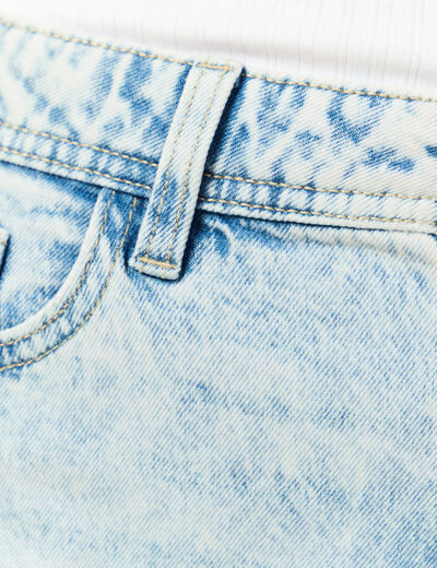 Jeans large taille standard denim snow bleu femme
