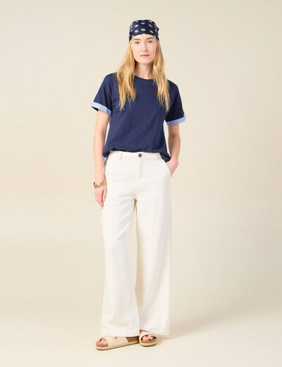 T-shirt manches courtes bleu marine femme