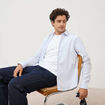Chemise col classique manches longues gris fonc&eacute; homme