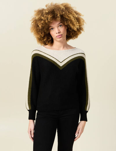 Pull manches longues ecru femme