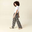 Pantalon large taille haute fluide creme femme