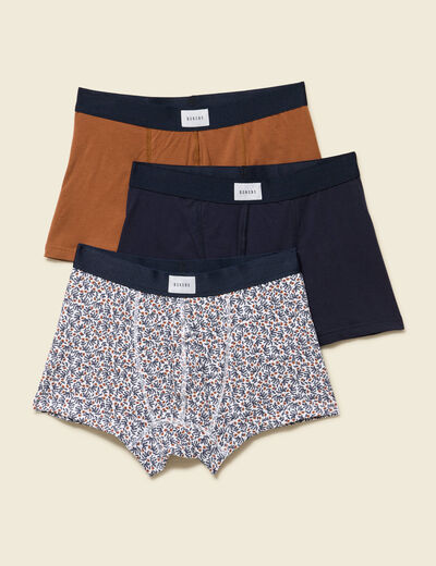 Pack de 3 boxers bleu marine homme