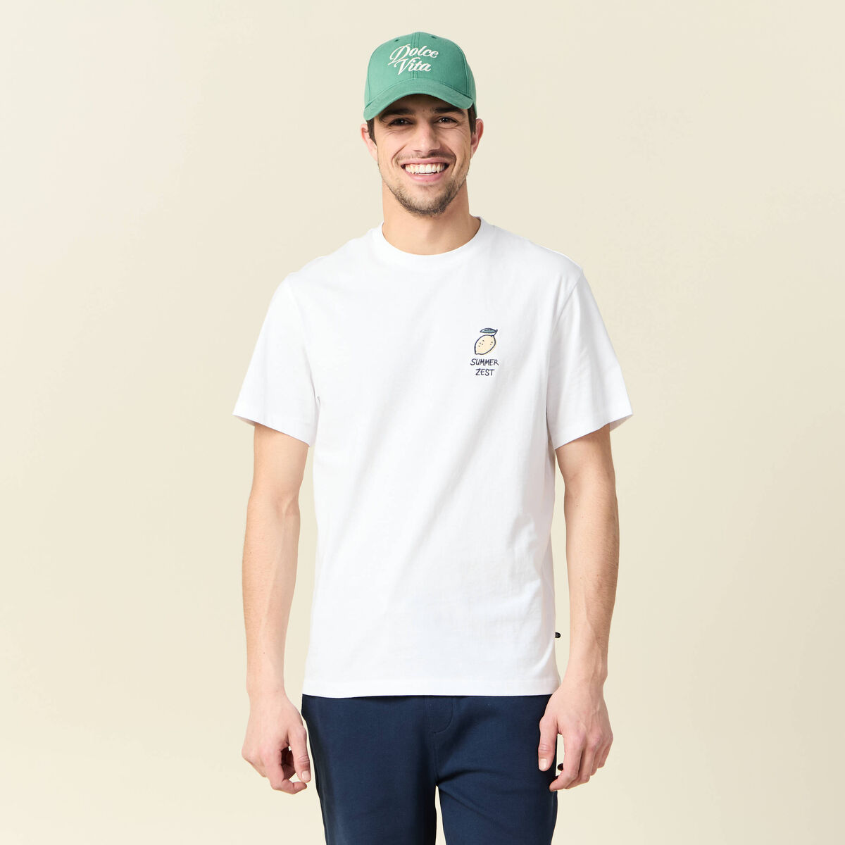 T-shirt manches courtes blanc homme