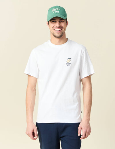 T-shirt manches courtes blanc homme