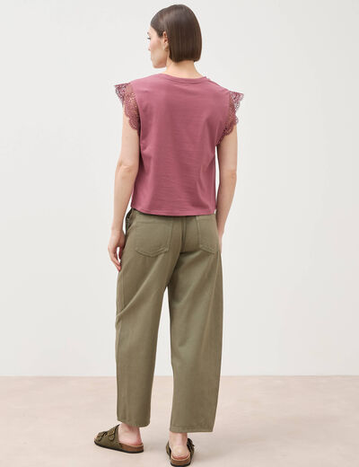 T-shirt manches courtes vieux rose femme