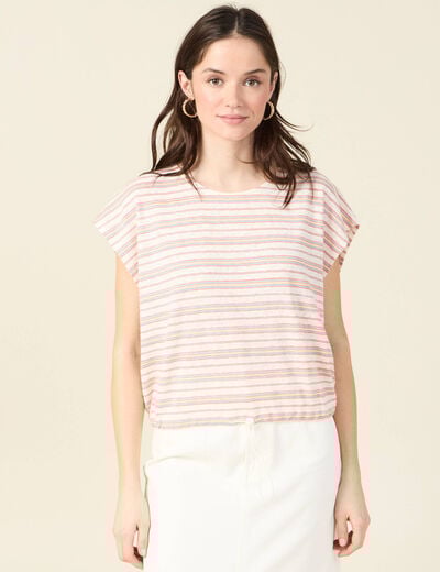 T-shirt manches courtes multicolore femme