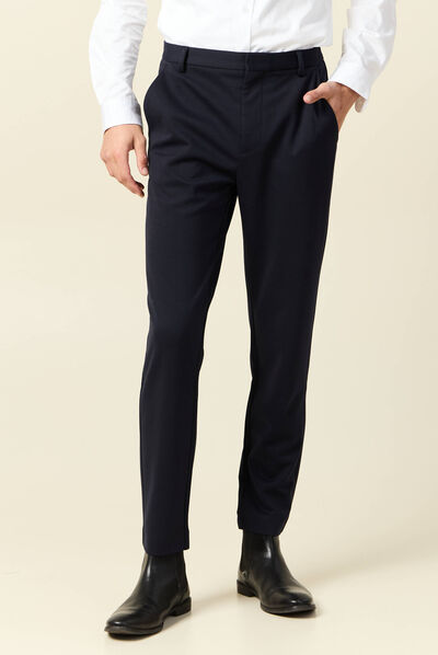Pantalon chino slim bleu marine homme