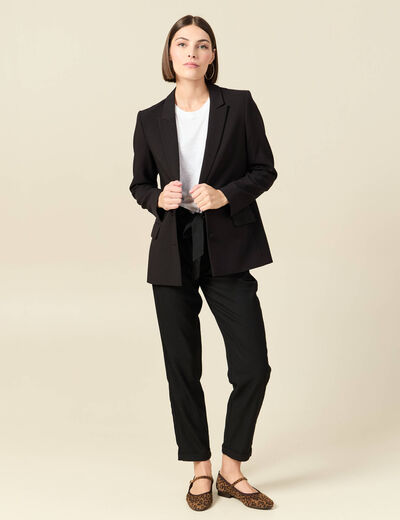 Pantalon paperbag noir femme