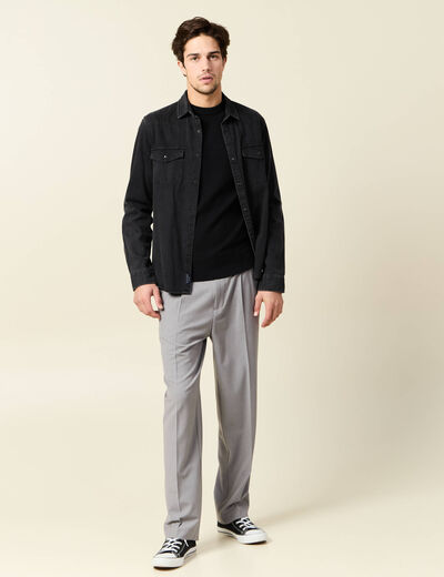 Pull manches longues noir homme