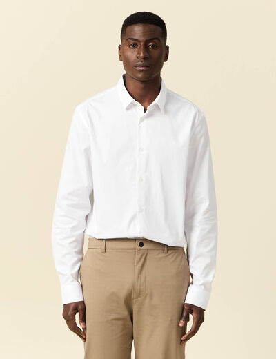 Chemise manches longues blanc homme
