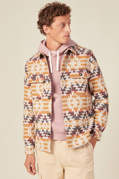 Surchemise éco-responsable beige homme