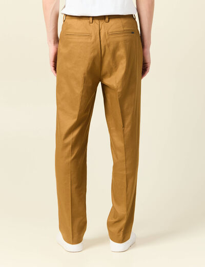 Pantalon chino droit beige homme