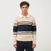 Pull manches longues en coton beige homme