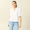Chemise manches courtes ecru femme