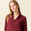 Chemise manches longues fluide bordeaux femme